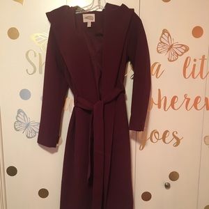 Burgundy trench coat